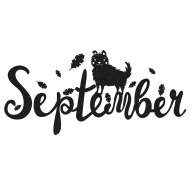 Word - Eylül yazı. Vintage doku ile sonbahar tipografi poster