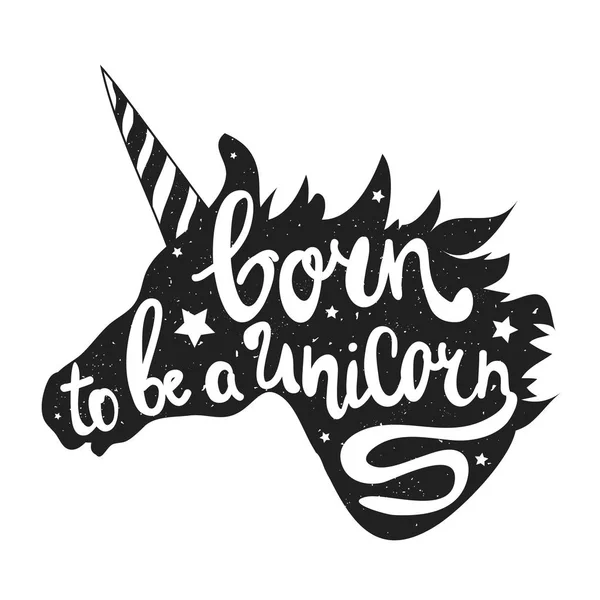 Illustration Inspiration Vectorielle Avec Tête Licorne Texte Lettrage Pour Être — Image vectorielle