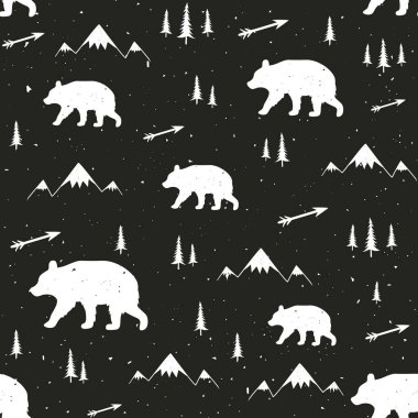 Siyah ve beyaz doodle tarzı baskı tasarımı, çocukça mürekkep arka plan