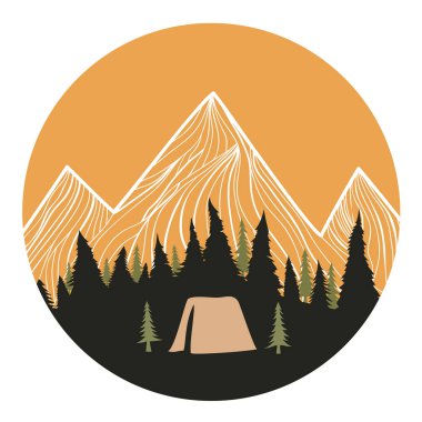 Manzara illüstrasyon, ilham sanat, ev dekorasyon tasarım t-shirt baskı