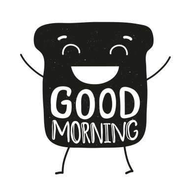 Metin ve gıda karakter yazı ile komik tipografi poster