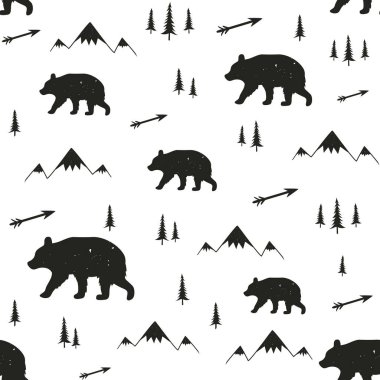 Siyah ve beyaz doodle tarzı baskı tasarımı, çocukça mürekkep arka plan