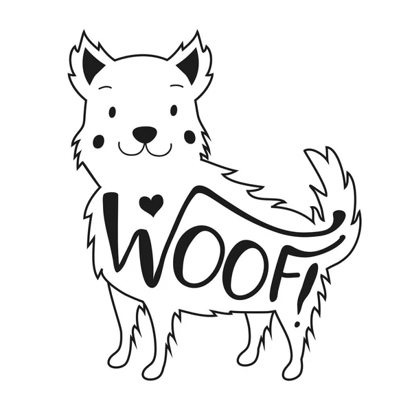 Cute Illustration White Terrier — Stock Vector