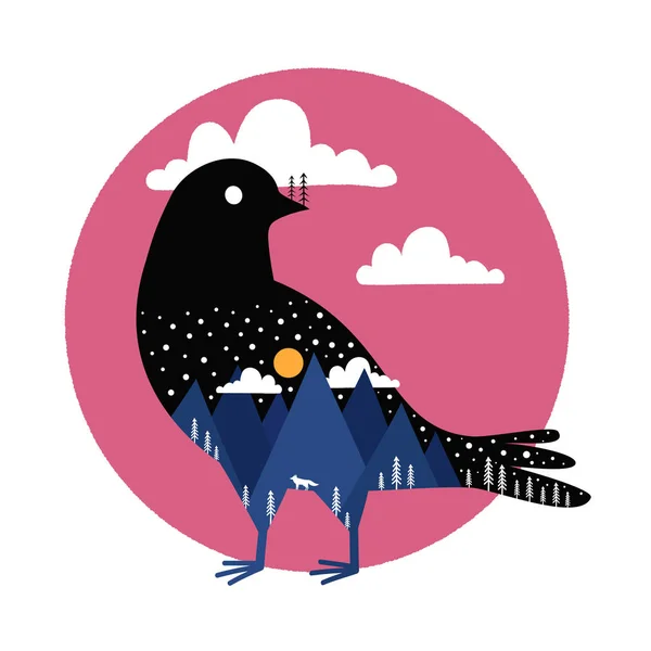 Vektör Çizim Kuş Sanat — Stok Vektör
