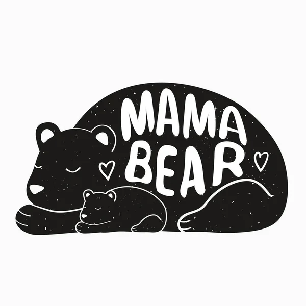 Ilustración Con Cita Letras Mama Bear — Vector de stock