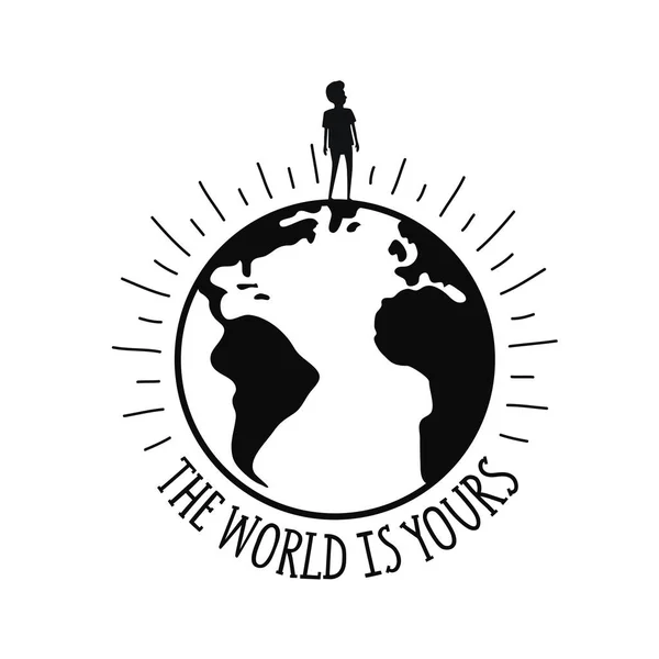 世界是你的 字母报价 励志排版海报 — 图库矢量图片