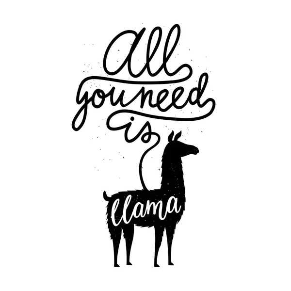 Illustration Vectorielle Avec Silhouette Animal Ferme Texte Calligraphie Tout Dont — Image vectorielle