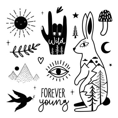 Komik moda tipografi koleksiyonu