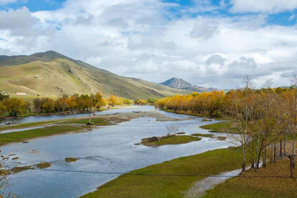 Paisagens Vistas Para Parque Nacional Gorkhi Terelj Mongólia Época Outono — Fotografia de Stock