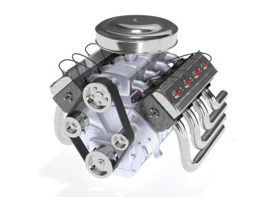 Kaslı araba motoru 3d oluşturma