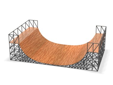 Yarım boru rampası 3D görüntüleme