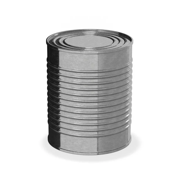Silver Tin Can Rendering — Stock Photo, Image