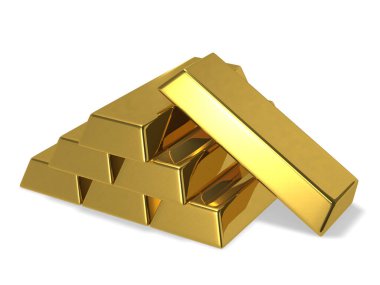 Altın külçeleri 3d oluşturma