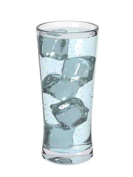 Glas Eiswasser Rendering — Stockfoto