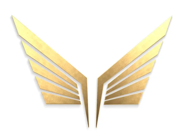 Kovová Křídla Symbol Vykreslování — Stock fotografie