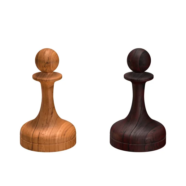 Schwarz Weiße Hölzerne Schachfiguren Darstellung — Stockfoto