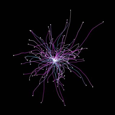 Yüklü parçacıkların akışı 3d oluşturma