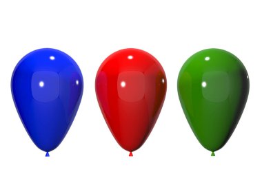 Renkli lateks balonlar 3D görüntüleme