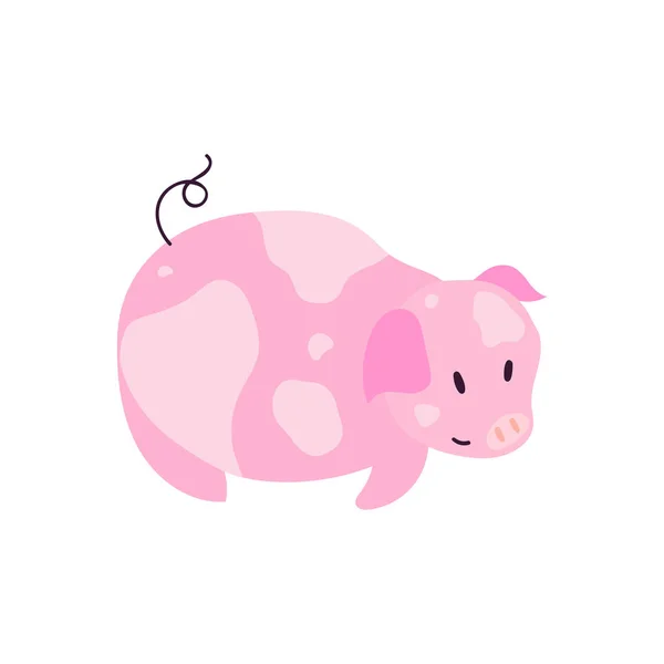 Simbol 2019 karakter babi kecil yang lucu - Stok Vektor