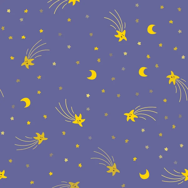 夜空のシームレスなパターン — ストックベクタ