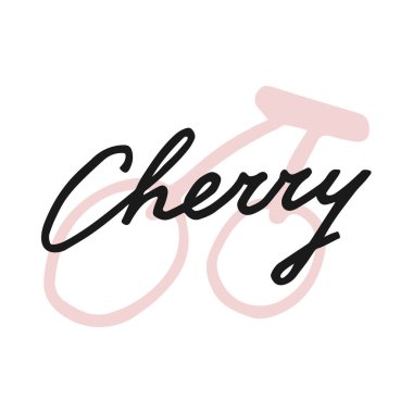 Vektör etiket yazdırmak kiraz yazı 