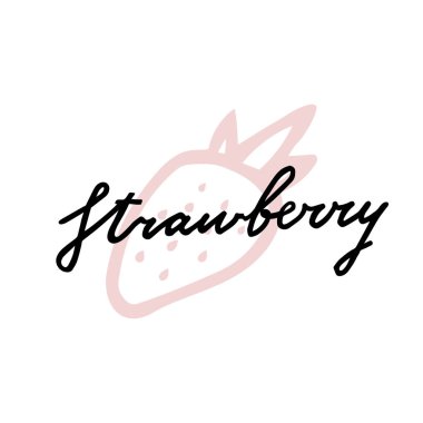 Vektör etiket yazdırmak çilek yazı 