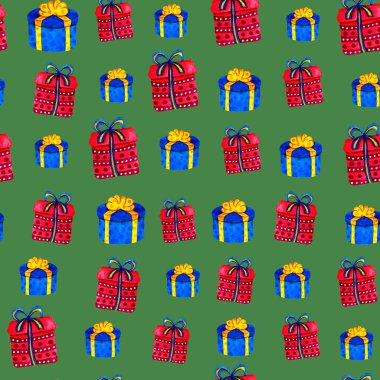 Yeşil arkaplanda desen hediyeleri