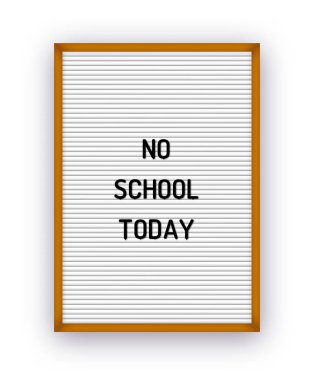 Hiçbir okul bugün letterboard teklif