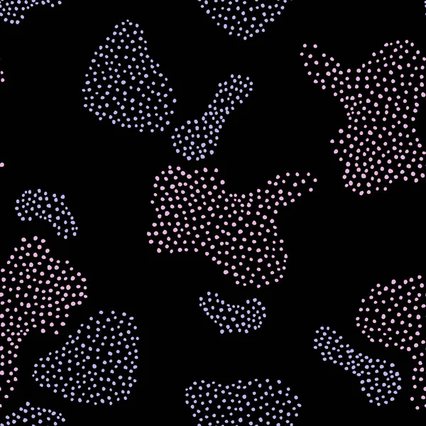 Nahtloses Muster Mit Pinselornamenten Auf Schwarzem Hintergrund — Stockvektor
