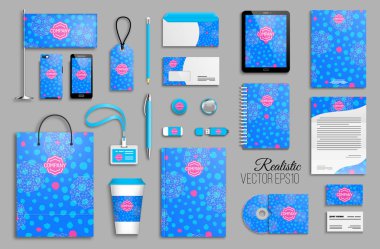 Kurumsal kimlik şablon kümesi ve iş Kırtasiye mock-up