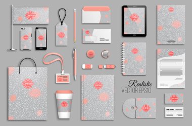 Funky elle çizilmiş darbeleri ve karalamalar ile kurumsal kimlik şablonu