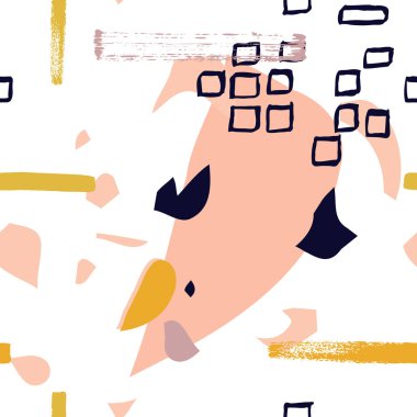 İskandinav sorunsuz model mürekkep fırça süslemeli