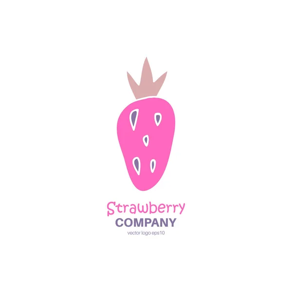 Erdbeere skandinavisches Logo — Stockvektor