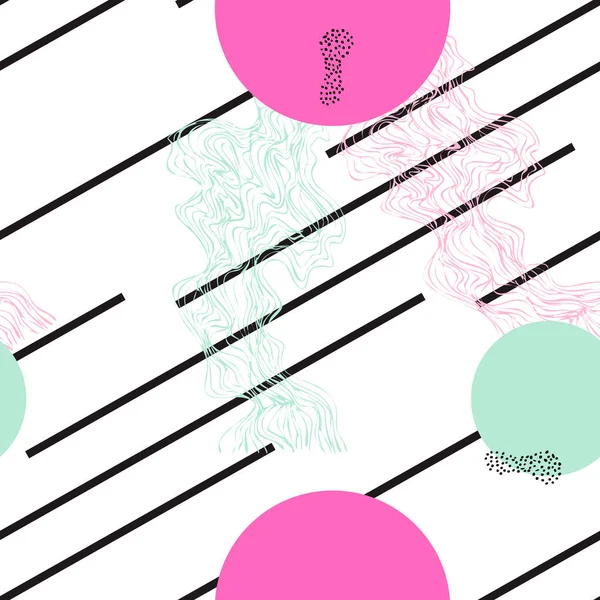 Motif sans couture scandinave pastel avec ornements de pinceaux d'encre — Image vectorielle