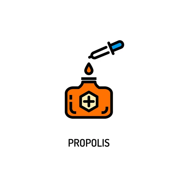 Propolis Bouteille Médecine Icône Vectorielle Concept Produit Apicole — Image vectorielle