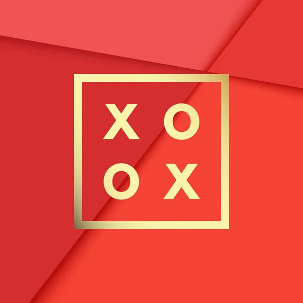 Romántico XO XO, tarjeta de felicitación creativa y mínima . — Vector de stock