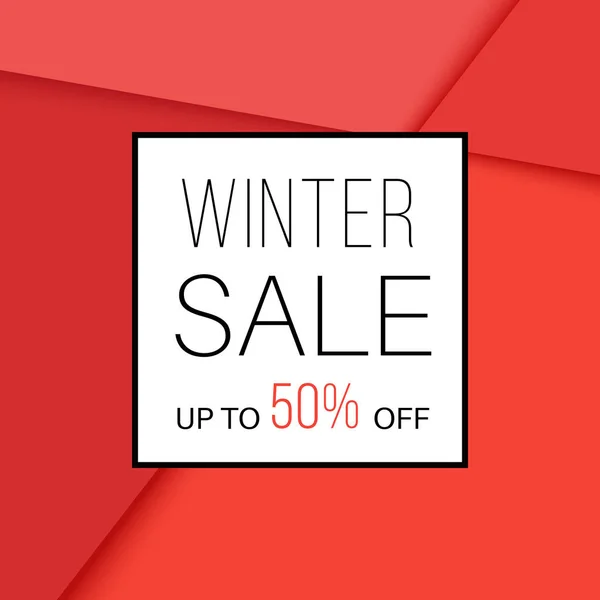 Winter sale banner for online shopping with discount offer — Stock Vector