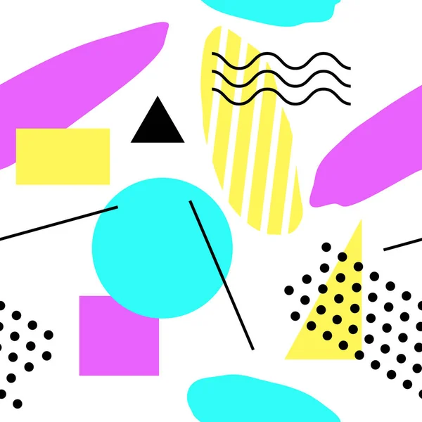 Fond rétro 80x abstrait et motif minimal sans couture — Image vectorielle