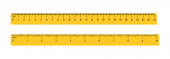 Měřící pravítka měřítko vektorové ilustrace izolované na bílém pozadí