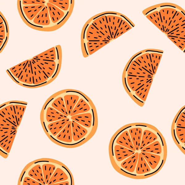 Clementine Mandarine Citrus Orange Frucht nahtlose Muster — Stockvektor