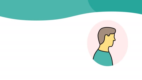 Animation Eines Mannes Der Symptome Einer Grippeerkrankung Zeigt — Stockvideo