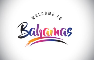 Bahamalar hoş geldiniz iletisinde mor canlı Modern renkler vektör çizim.