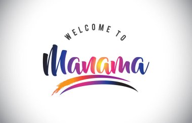 Manama hoş geldiniz iletisinde mor canlı Modern renkler vektör çizim.