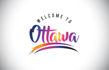 Ottawa mor canlı Modern renkler vektör çizim iletisinde hoş geldiniz.