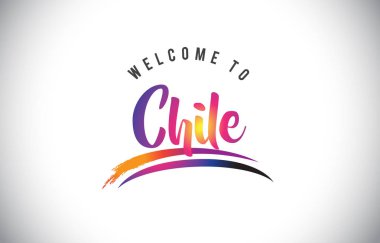 Şili hoş geldiniz iletisinde mor canlı Modern renkler vektör çizim.