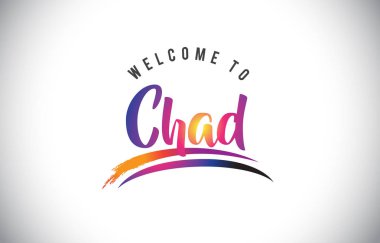 Chad hoş geldiniz iletisinde mor canlı Modern renkler vektör çizim.