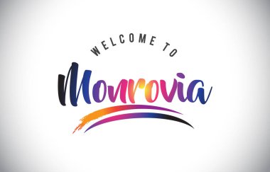 Monrovia hoş geldiniz iletisinde mor canlı Modern renkler vektör çizim.