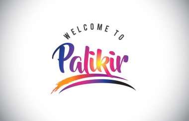 Palikir hoş geldiniz iletisinde mor canlı Modern vektör çizim renkler.