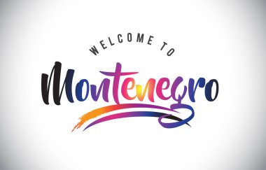 Karadağ hoş geldiniz iletisinde mor canlı Modern renkler vektör çizim.