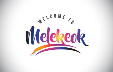 Melekeok hoş geldiniz iletisinde mor canlı Modern vektör çizim renkler.